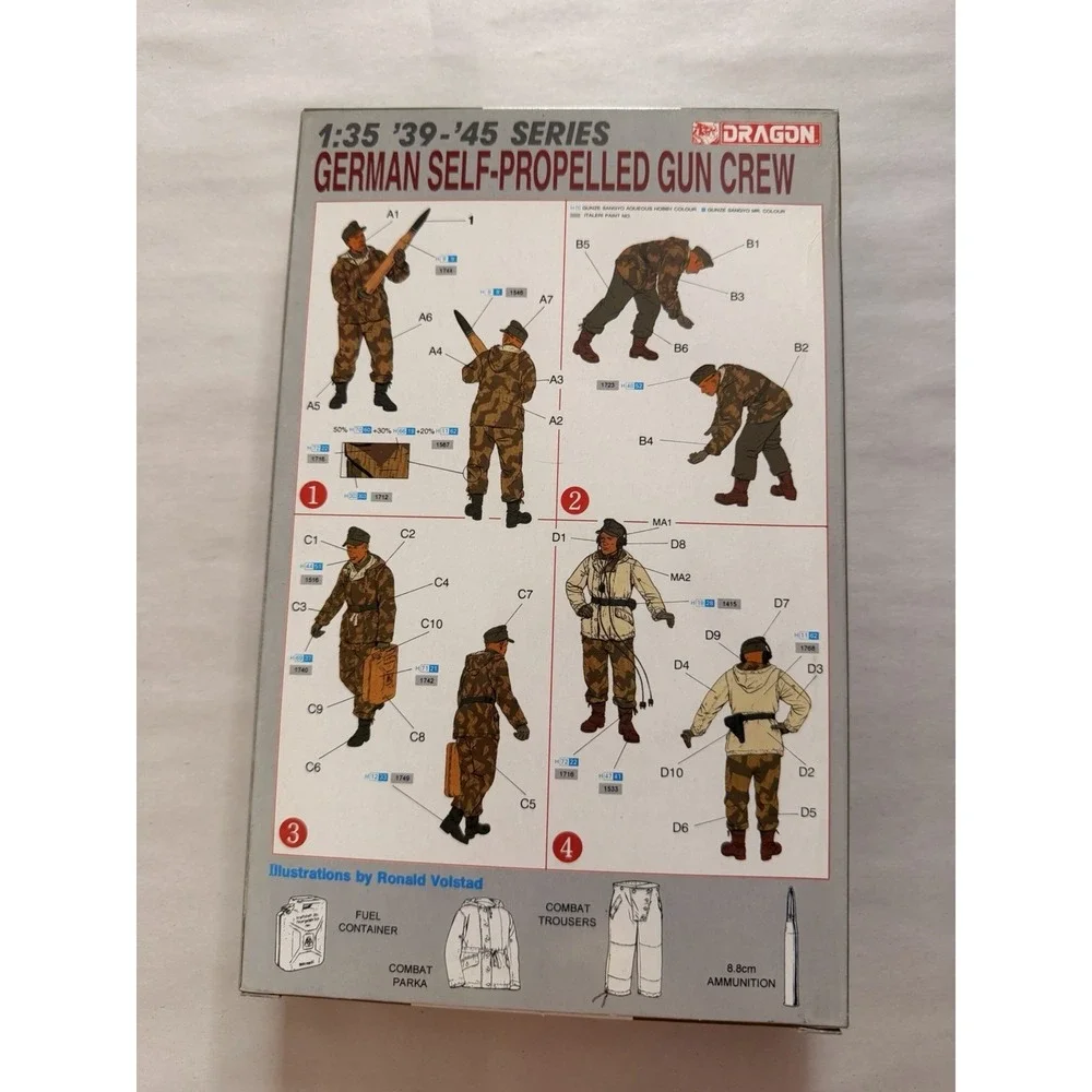 Dragon 6016 German Self-Propelled Gun Crew 1:35 Scale Model Kit Open Box